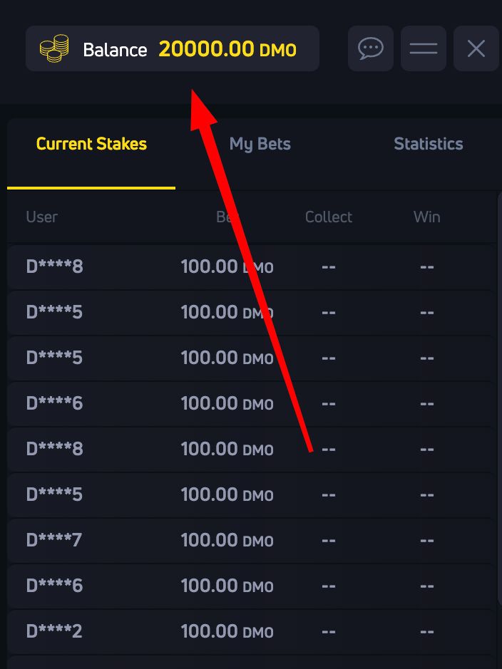 JetX live stakes, my bets and statistics panel